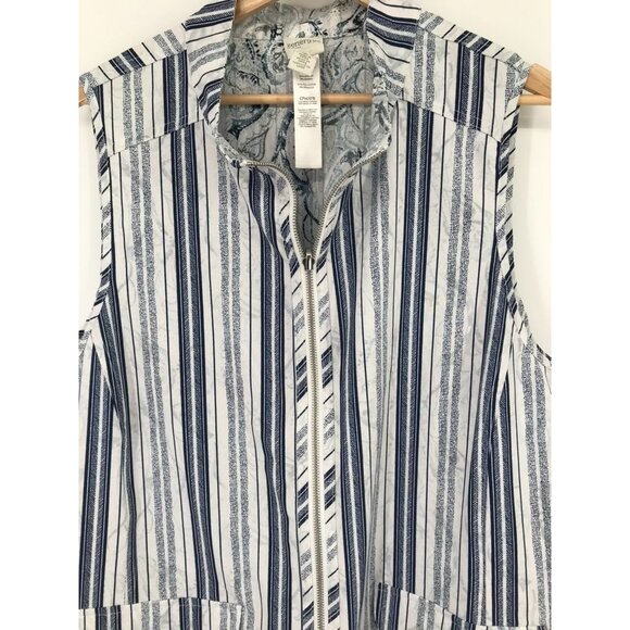Chicos 3 zenergy Neema Reversible Vest Blue striped paisley womens size XL - Picture 9 of 14